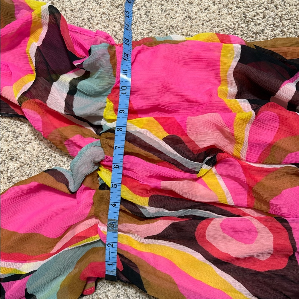 Colorful Abstract Print Maxi Dress Boho Resort Vacation European Summer M - Picture 12 of 13